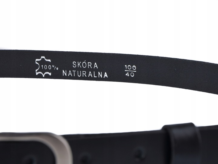 Pasek skórzany SCORPION czarny męski SKÓRA