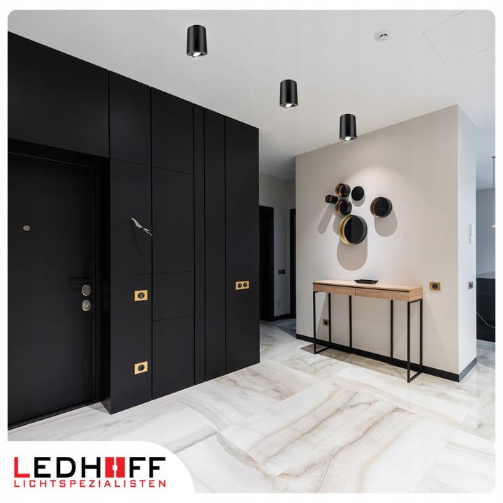 Oprawa natynkowa Halogenowa SPOT Tuba LED GU10 DUŻA czarna RUCHOMA