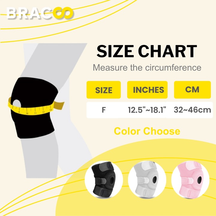 Bracoo KS10 REGULOWANY STABILIZATOR KOLANA, PODPÓRKA STAWU KOLANA