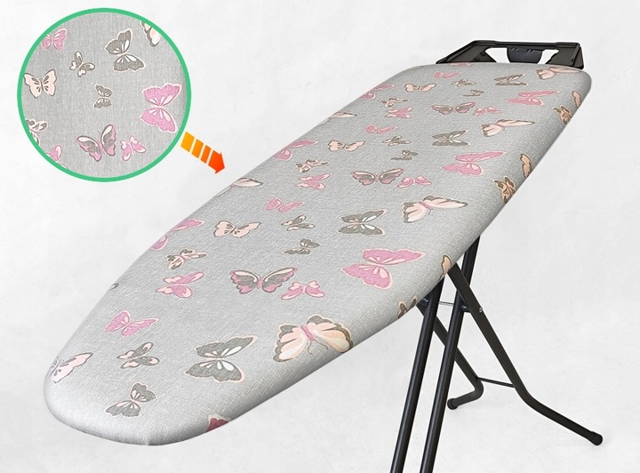 Pokrowiec na deskę do prasowania z motylami podkładem PREMIUM BAWEŁNA 100%