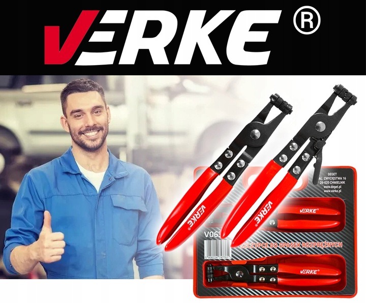 SZCZYPCE DO OPASEK ZACISKOWYCH ROZPRĘŻNYCH PROSTE ZESTAW SZCZYPIEC 2