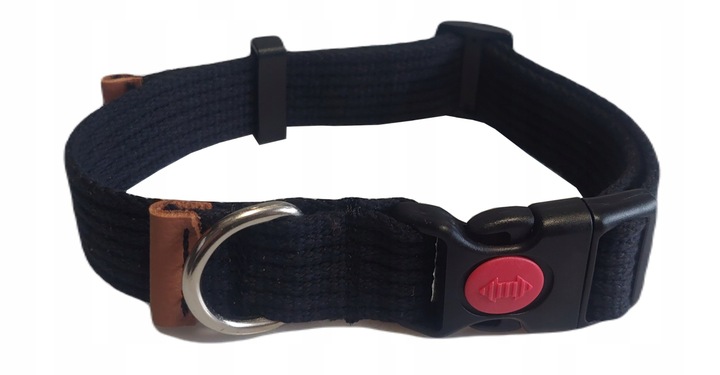 obroża dla L-XL z adresem Psa Parciana Bawełniana