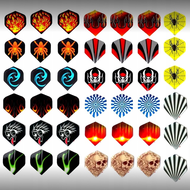 ZESTAW 12 RZUTEK DO DARTA 100 GROTÓW + 42 PIÓRKA RZUTKI DART GRA PALETKI