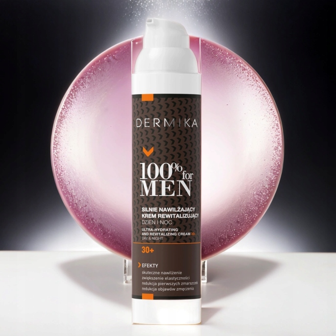 KREM DO TWARZY DLA MĘŻCZYZN 30+ DERMIKA 100% FOR MEN NAWILŻAJĄCY 100ML