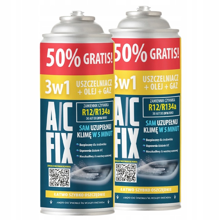ZESTAW 2xUSZCZELNIACZ GAZ OLEJ KLIMA R134A 3w1+50% PRZEWÓD DUŻA PUSZKA 626g