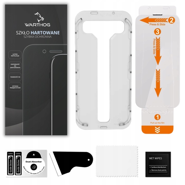 Szkło hartowane 9H Warthog do Apple iPhone 15 Pro 2szt. z Aplikatorem EZFit