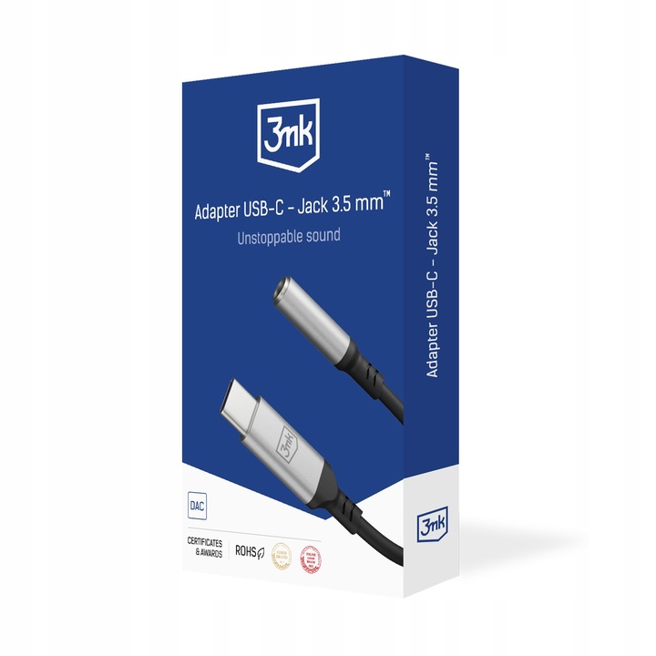 Adapter Przejściówka 3mk USB typ C mini Jack 3,5mm