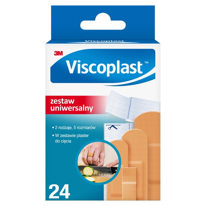 Viscoplast Zestaw Uniwersalny Plastry 24 sztuki