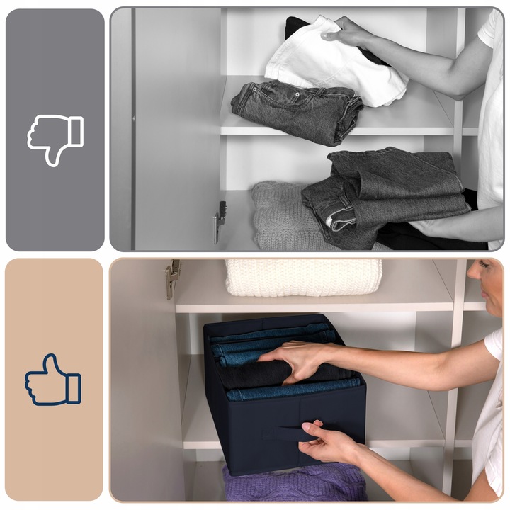 2x organizer pudełko pojemnik na ubrania jeansy do szuflady szaf