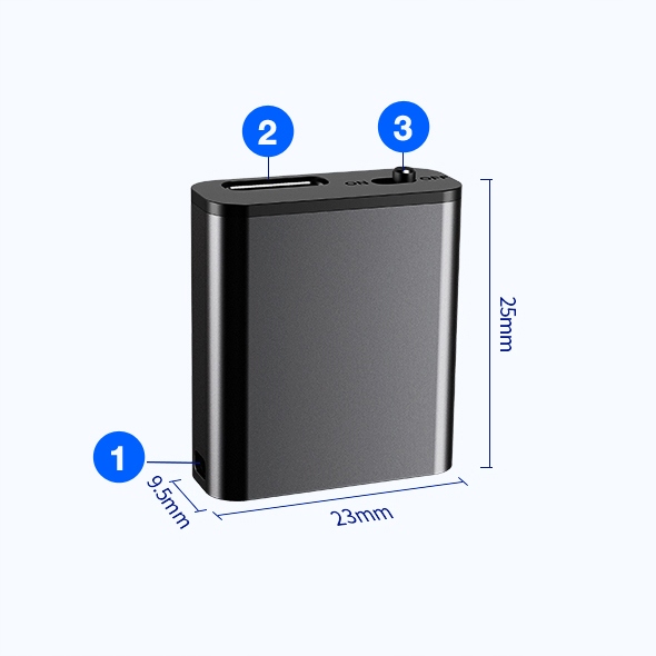 Mini Dyktafon Szpiegowski Mały 16GB Detekcja DSP Magnes Brelok