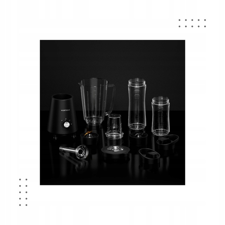 Blender Kielichowy VERTENZ mocny dwa bidony MIKSER 4w1 DO SMOOTHIE