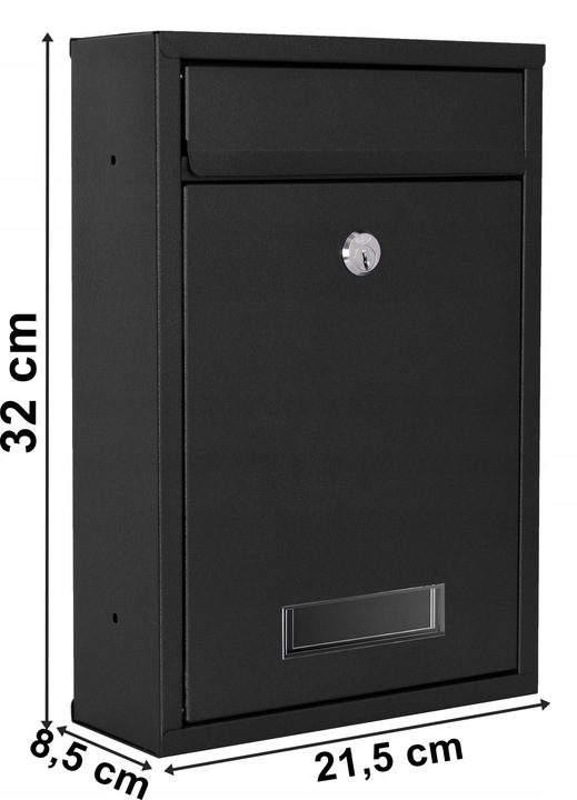 SKRZYNKA POCZTOWA NA LISTY POCZTĘ OGRODZENIE CZARNA Z NUMEREM DOMU