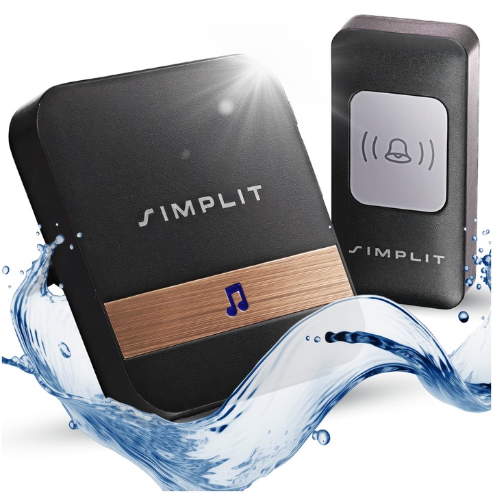 DZWONEK BEZPRZEWODOWY BEZBATERYJNY DO DRZWI FURTKI WODOODPORNY IP44