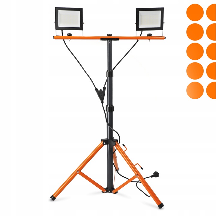 Halogen LED Statyw Budowlany Naświetlacz 2x 50W 11000lm Lampa Na