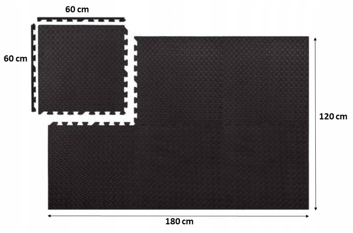 OCHRONNA MATA PODŁOGOWA PUZZLE SIŁOWNIA FITNESS POD SPRZĘT 120x180x2cm