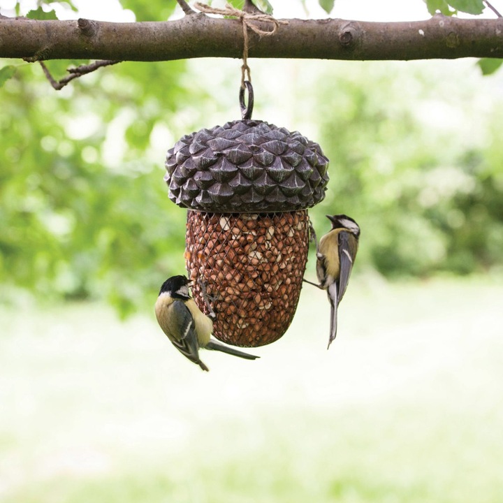 Nowoczesny wiszący KARMNIK ŻOŁĄDŹ dla ptaków na ziarno karmę taras