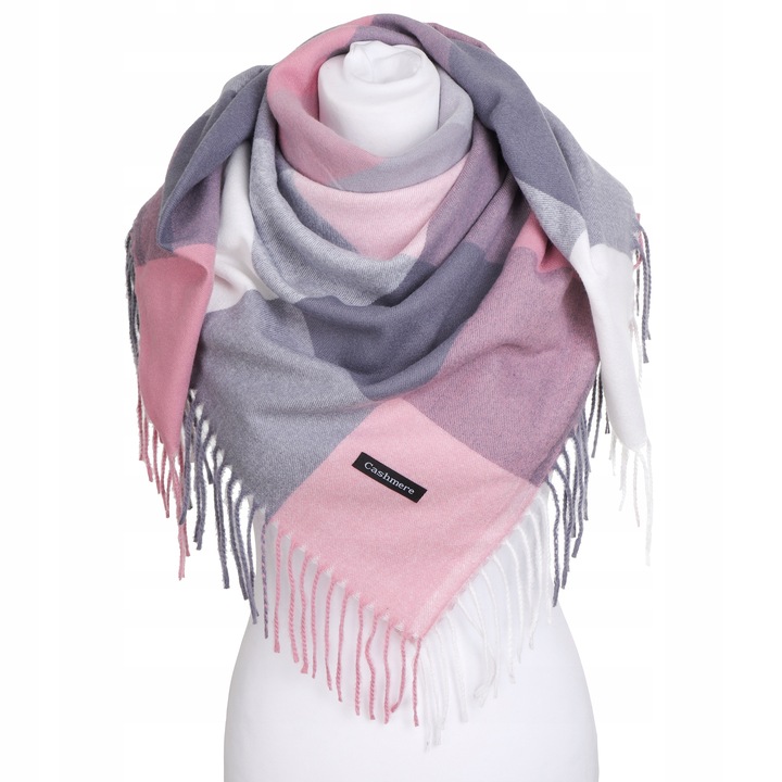 Chusta damska apaszka szalik w kratkę