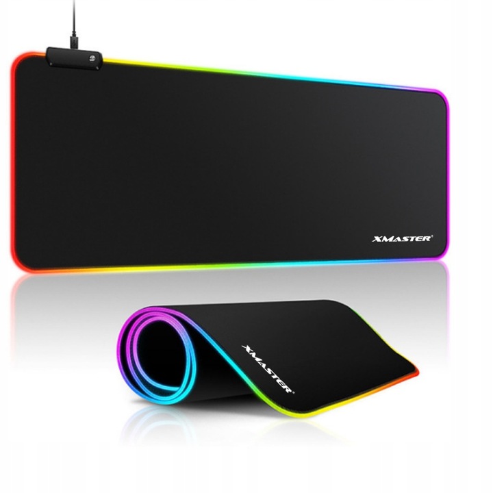 PODKŁADKA POD MYSZKĘ RGB LED GAMINGOWA DUŻA SZEROKA XMASTER XXL