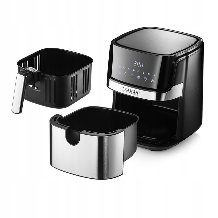 FRYTKOWNICA BEZTŁUSZCZOWA INOX 8 PROGRAMÓW MISA XXL 6L 1700W