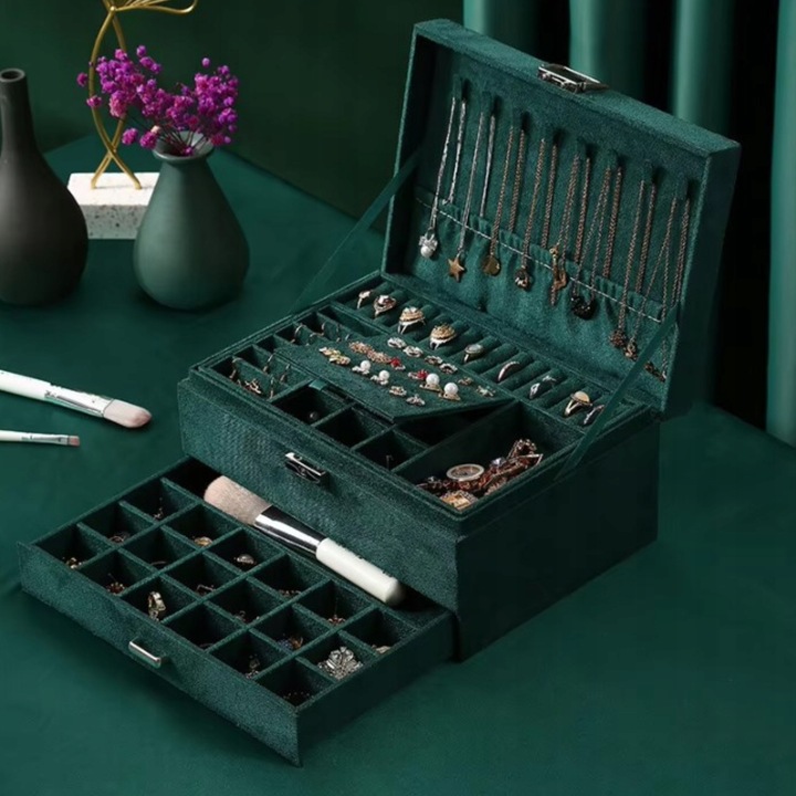 SZKATUŁKA NA BIŻUTERIĘ KUFEREK PUDEŁKO ORGANIZER ELEGANCKI POJEMNY BOX F6