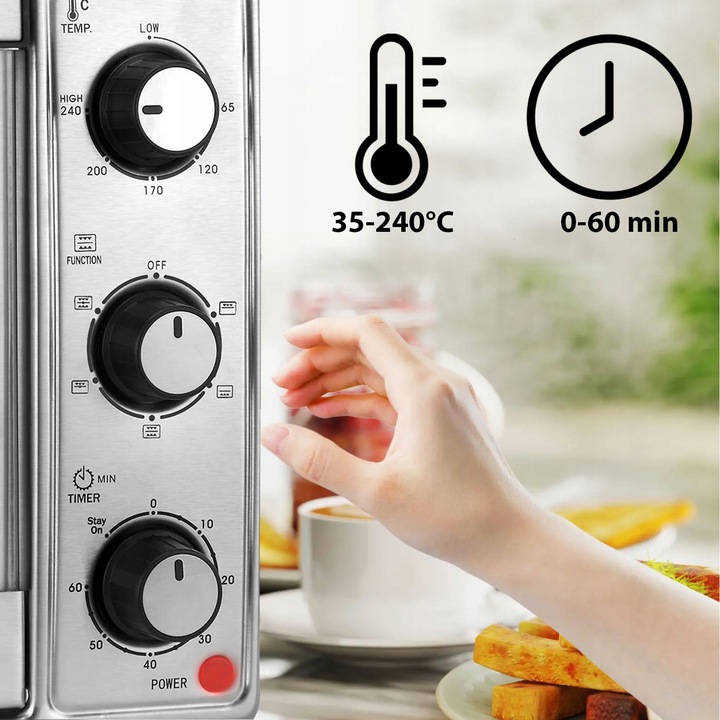 MINI PIEKARNIK PIECYK ELEKTRYCZNY Z TERMOOBIEGIEM DO PIECZENIA 25L