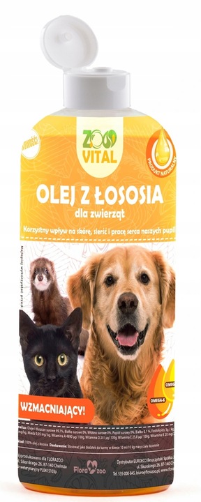 OLEJ Z ŁOSOSIA RYB SALMON OIL DLA PSA KOTA WITAMINY OMEGA3 500ML