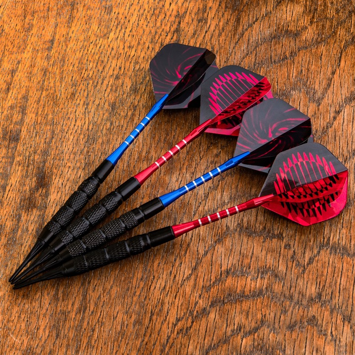 Matepro DUŻY ZESTAW DO GRY W DARTA 6x RZUTKI LOTKI DART SOFT TIPS + PORTFEL