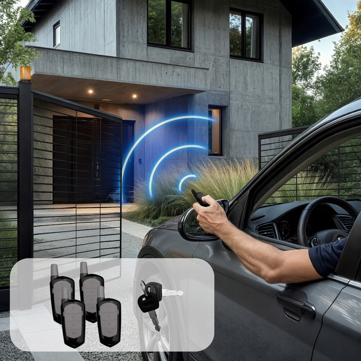 Napęd bramy dwuskrzydłowej WIFI ZESTAW 2x2m 400kg + 4 piloty + lampa LED