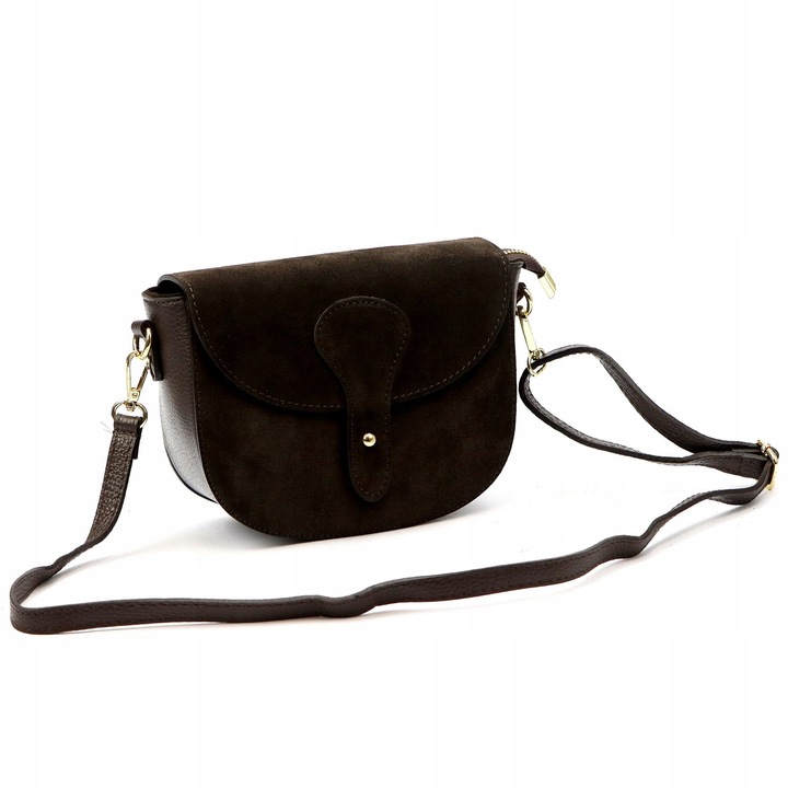 TOREBKA DAMSKA ZAMSZOWA LISTONOSZKA BRĄZOWA VERA PELLE SKÓRZANA