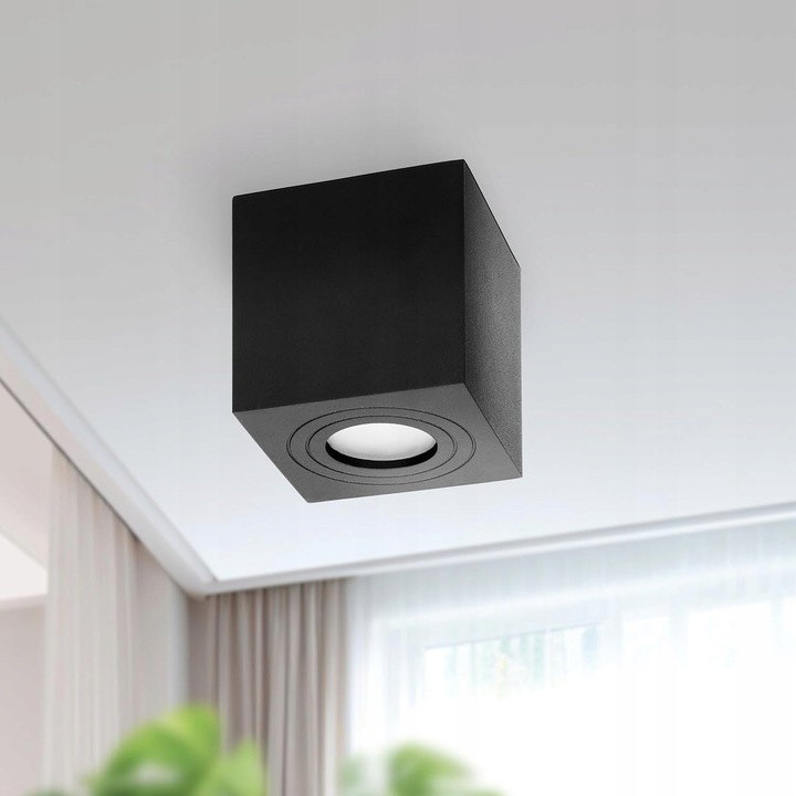 Oprawa Natynkowa Halogenowa Tuba GU10 LED ruchoma sufitowa spot czarna