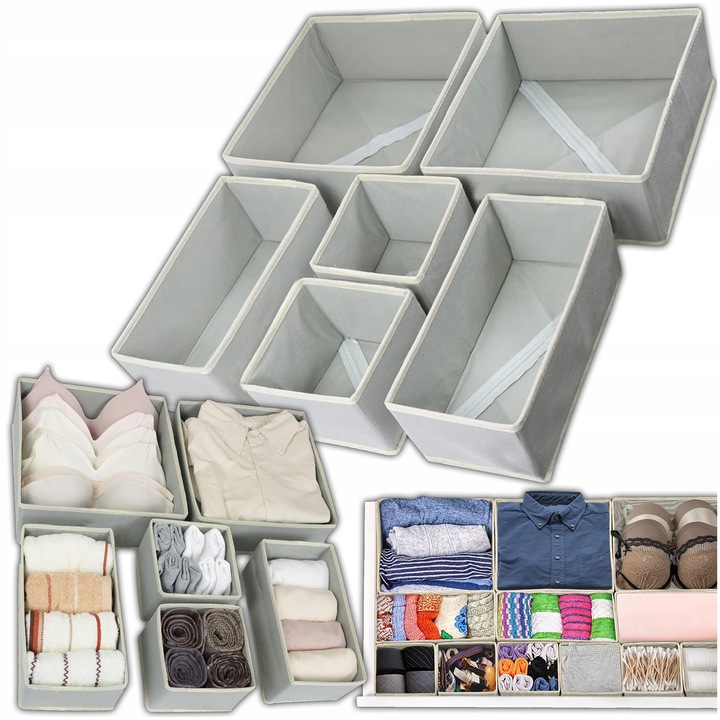 ORGANIZER NA BIELIZNĘ SKARPETKI DO SZUFLADY SZAFY ZESTAW POJEMNIK 6