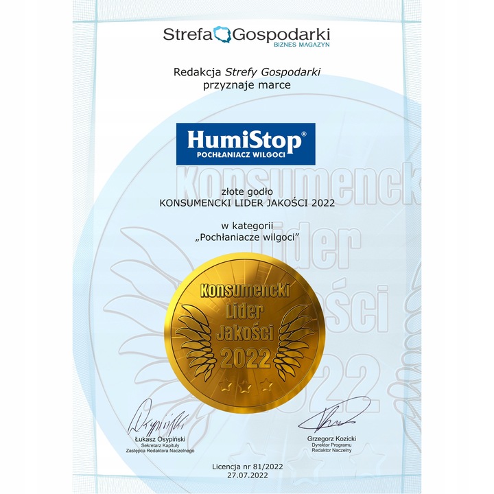 POCHŁANIACZ WILGOCI HUMISTOP MAXI ZE WSKAŹNIKIEM !