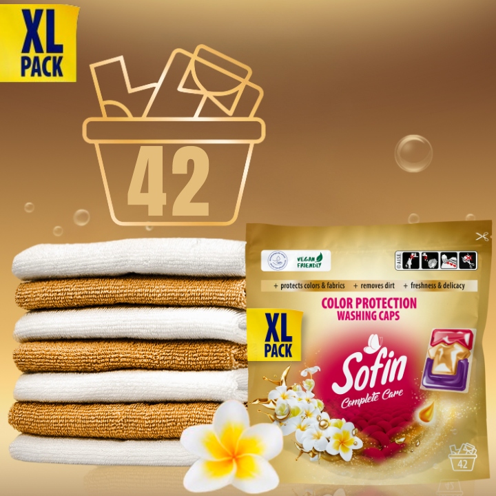 Sofin Kapsułki do Prania Kolorowych Tkanin Color Ochrona Kolorów XL 42szt