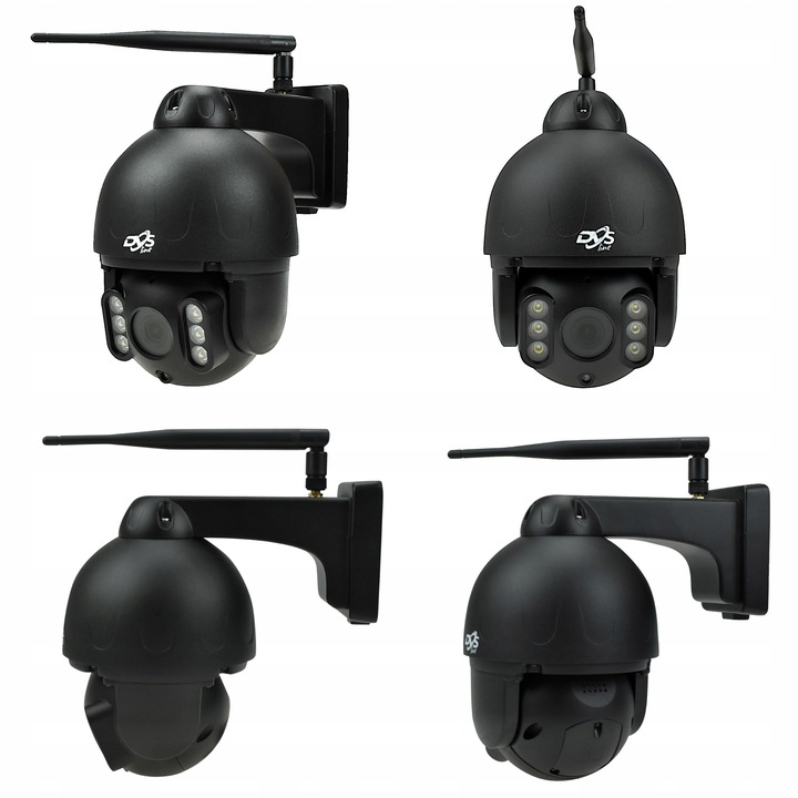 Czarna zewnętrzna kamera WiFi obrotowa 4K 8Mpx PRZYBLIŻENIE SMART 8x ZOOM