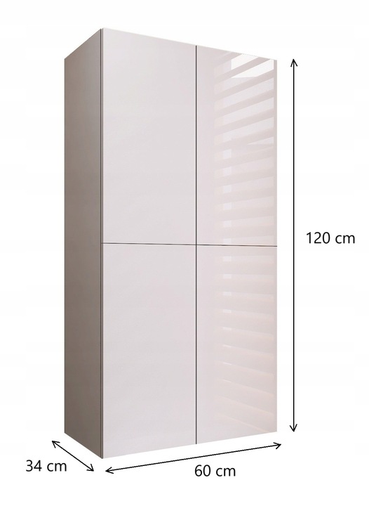 Szafka łazienkowa nad pralkę wisząca do łazienki biała fronty POŁYSK