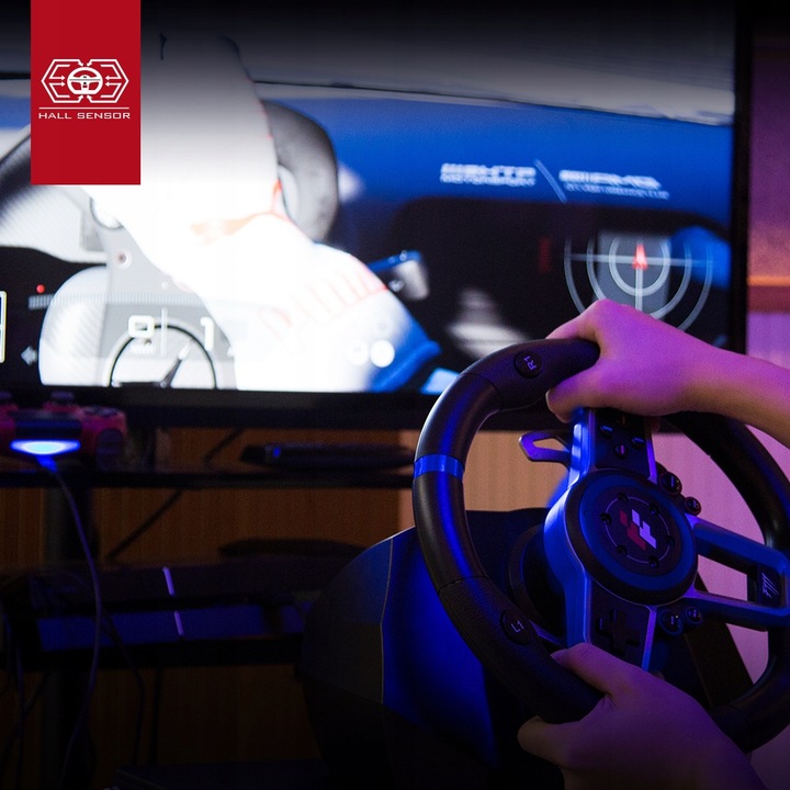 F111 FLASHFIRE Kierownica 900° PC/PS5/Switch z wibracjami 3 pedały 6 biegów