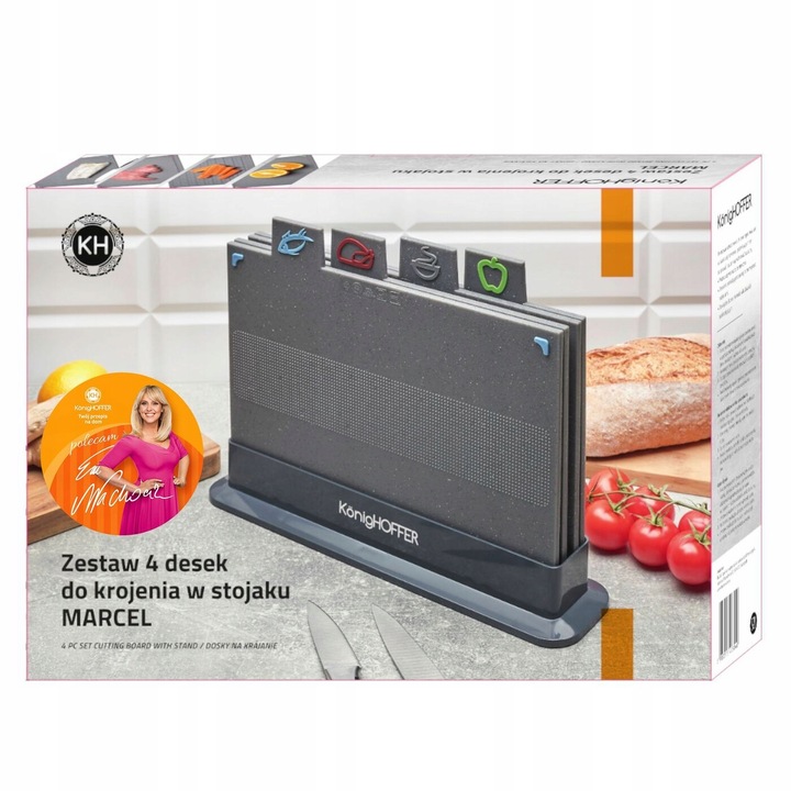 Zestaw 4 desek do krojenia i stojak Konighoffer