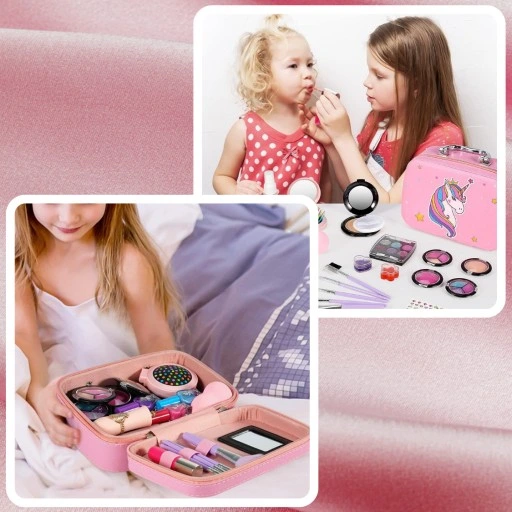 KUFEREK KOSMETYKÓW ZESTAW DO MAKIJAŻU I PAZNOKCI JEDNOROŻEC DZIECI PREZENT