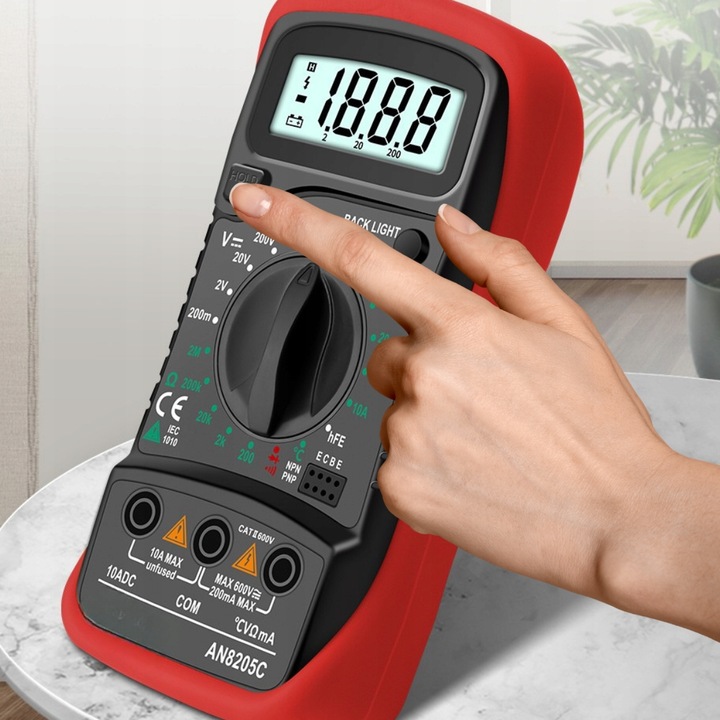 MIERNIK MULTIMETR CYFROWY PRĄDU NAPIĘCIA LCD TESTER UNIWERSALNY AC DC 10A