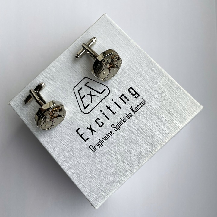 Spinki do mankietów koszuli EXC Mechanizm Zegarka Steampunk Zegar Zegarki