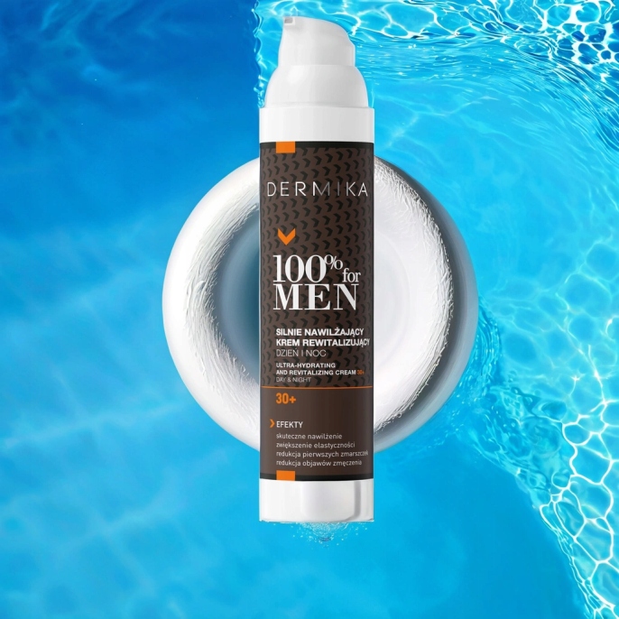 KREM DO TWARZY DLA MĘŻCZYZN 30+ DERMIKA 100% FOR MEN NAWILŻAJĄCY 100ML