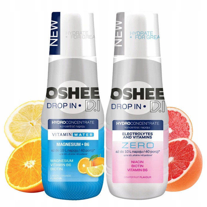 Syropy OSHEE Zestaw: Pomarańcza Cytryna + OSHEE ZERO Grapefruit bez Cukru
