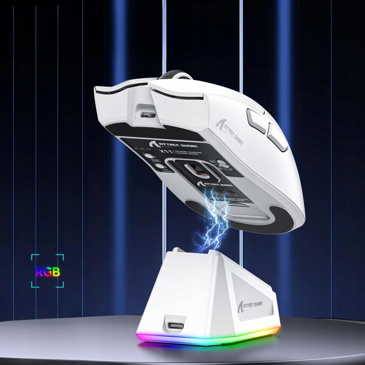 Myszka Gamingowa Mysz Dla Graczy Bezprzewodowa LED RGB ATTACK SHARK X11