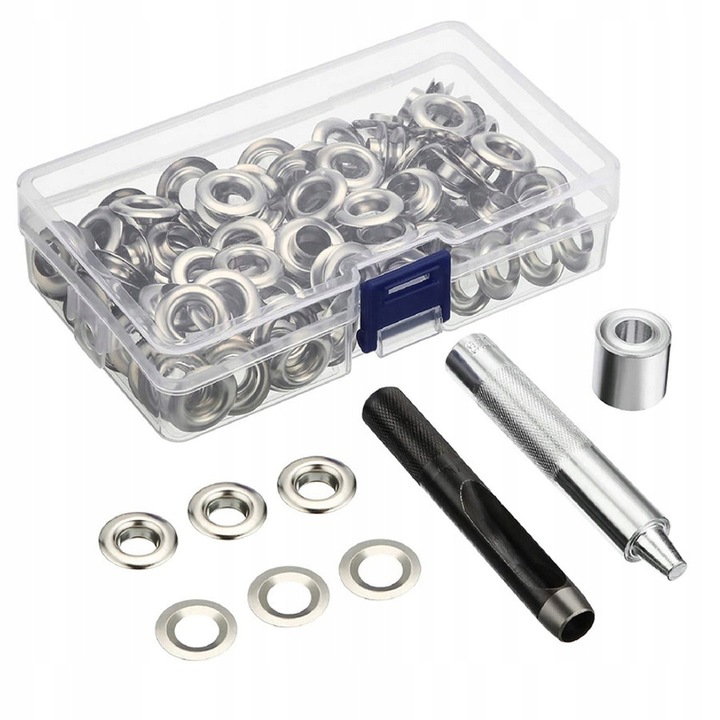 OCZKA DZIURKACZ ZAKUWARKA NAPY 12MM DO PLANDEK NAMIOTÓW ZESTAW 100