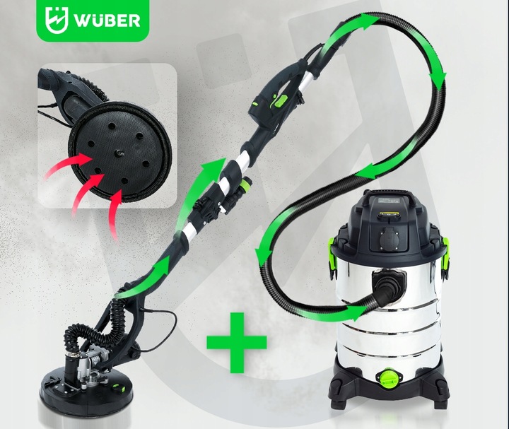 SZLIFIERKA ŻYRAFA DO GIPSU GŁADZI TYNKU LED DWIE GŁOWICE PAPIER 12x