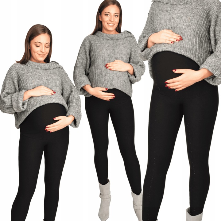 GETRY LEGGINSY ciążowe zimowe ocieplane L czarne