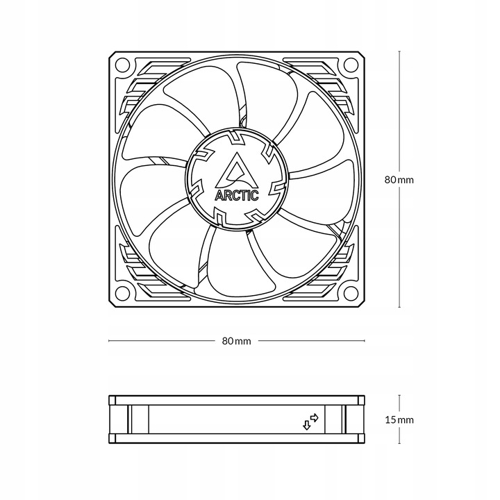 ARCTIC P8 SLIM PWM PST wentylator do obudowy 8cm, 80x80mm