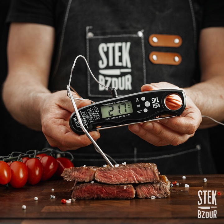 Termometr Kuchenny Cyfrowy do Mięsa Steków Żywności STEK BZDUR LCD Sonda
