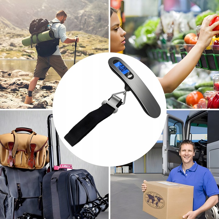 WAGA BAGAŻOWA PODRÓŻNA HAKOWA TURYSTYCZNA LOTNICZA RĘCZNA LCD DO 50KG