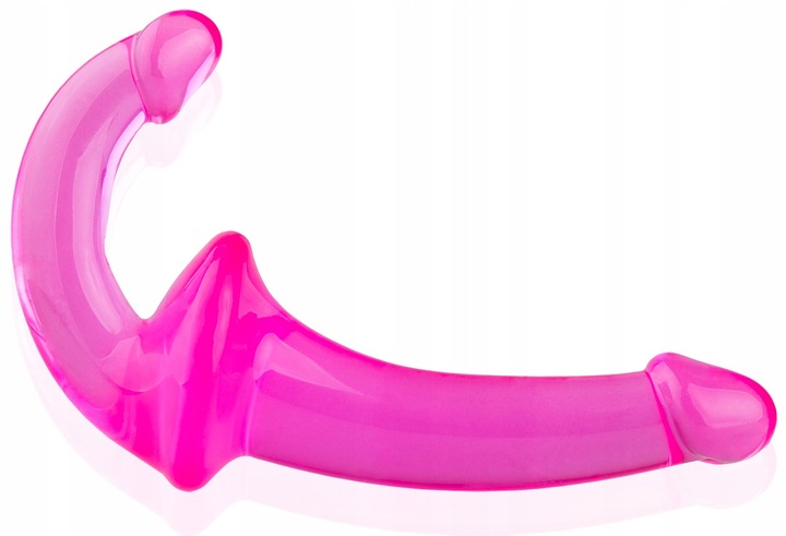 DWUSTRONNY ŻELOWY PENIS STRAP ON DLA PAR BEZ PASÓW